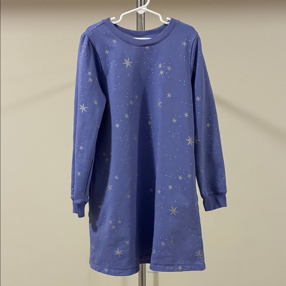 Hanna Andersson Girl’s Starry Lavender Long Sleeve Swing Dress